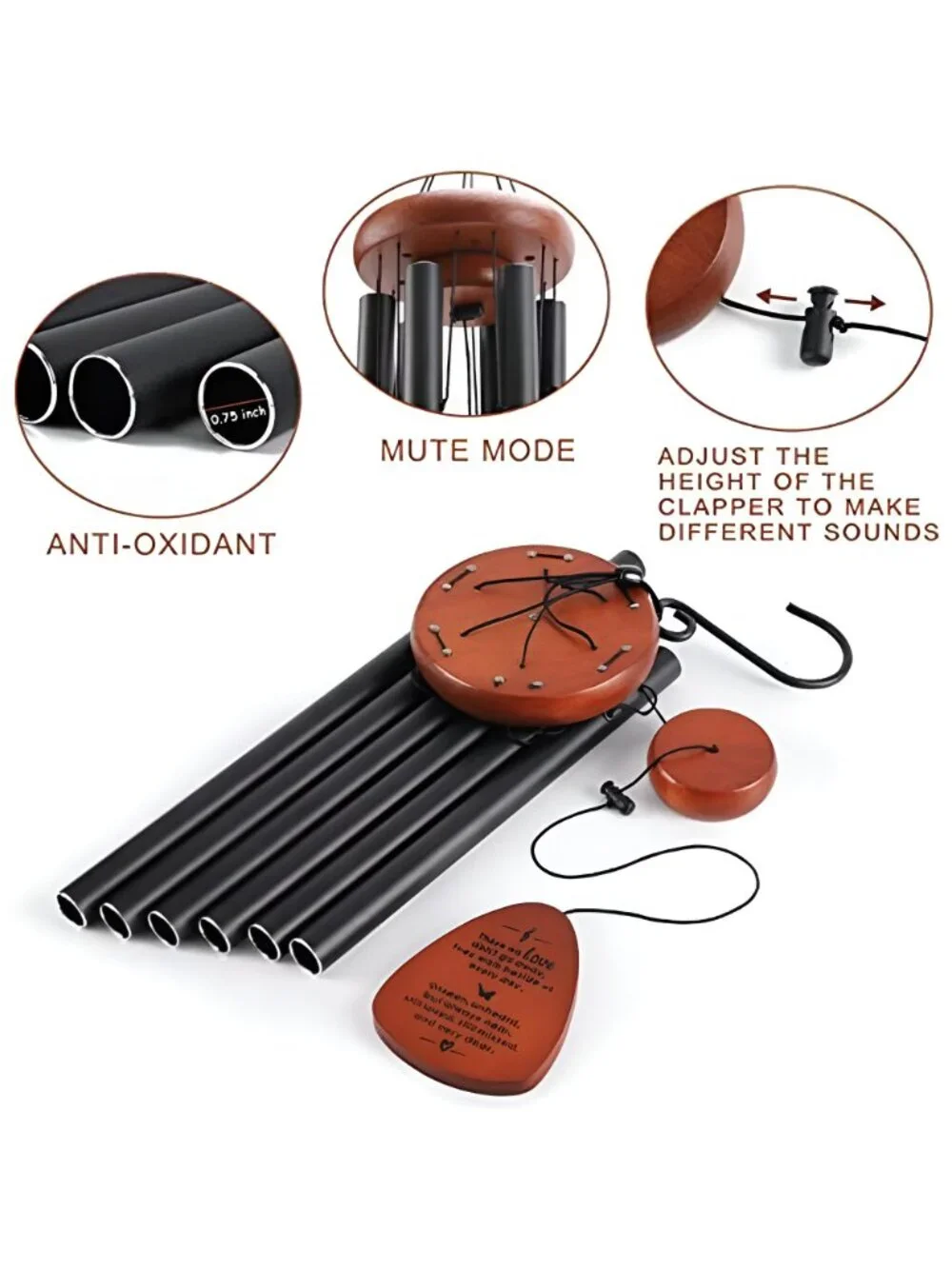 Memorial Wind Chimes, Sympathy Gift for Loss of Loved One, Outdoor Garden - G